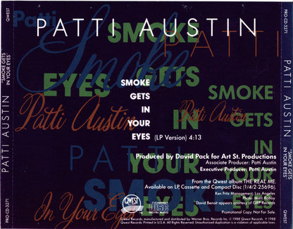 Patti Austin : Smoke Gets In Your Eyes (LP Version) (CD, Single, Promo)