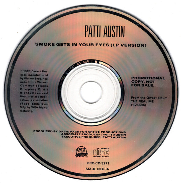 Patti Austin : Smoke Gets In Your Eyes (LP Version) (CD, Single, Promo)