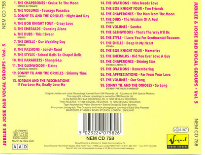 Various : Jubilee & Josie R&B Vocal Groups Volume Five (CD, Comp, RM)