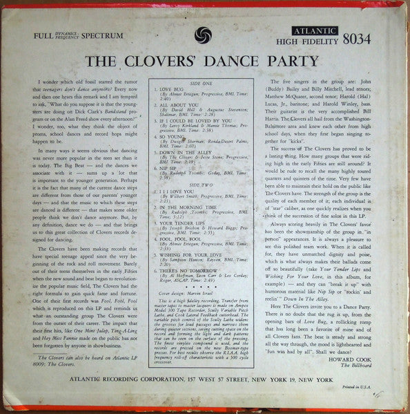 The Clovers : Dance Party (LP, Album, Mono)