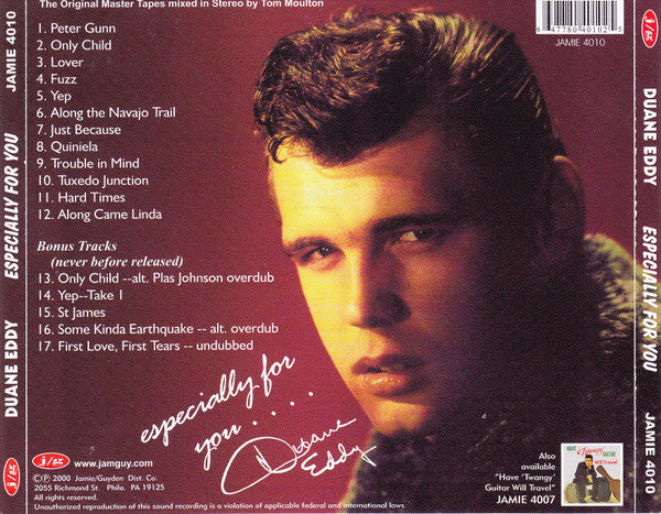 Duane Eddy And The Rebels : Especially For You (CD, Album, RE)