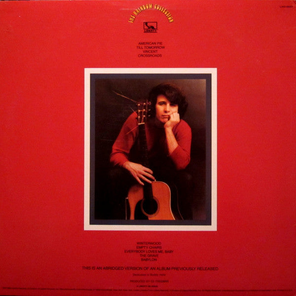 Don McLean : American Pie (LP, Album, Club, RE, Car)