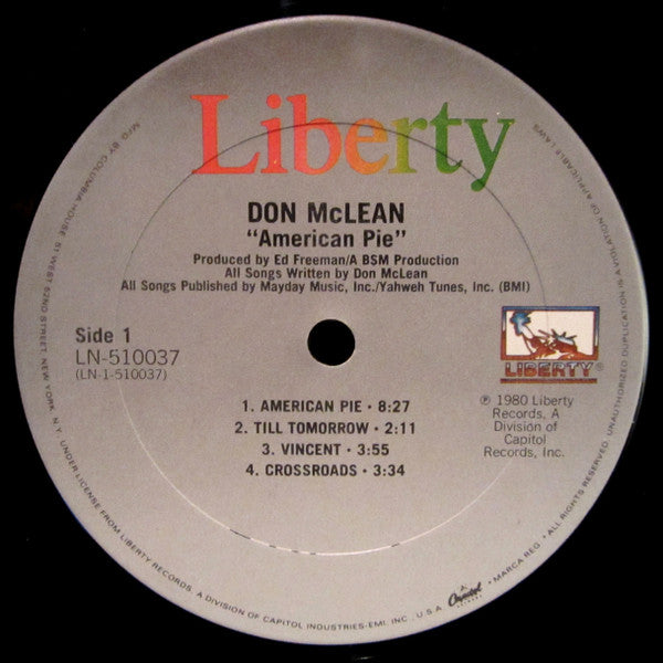 Don McLean : American Pie (LP, Album, Club, RE, Car)