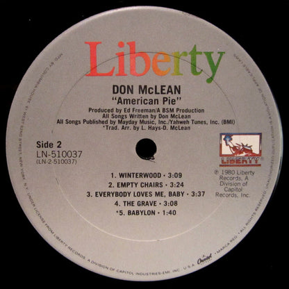 Don McLean : American Pie (LP, Album, Club, RE, Car)
