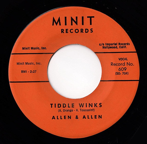 Allen & Allen : Tiddle Winks (7", Mono, Styrene)