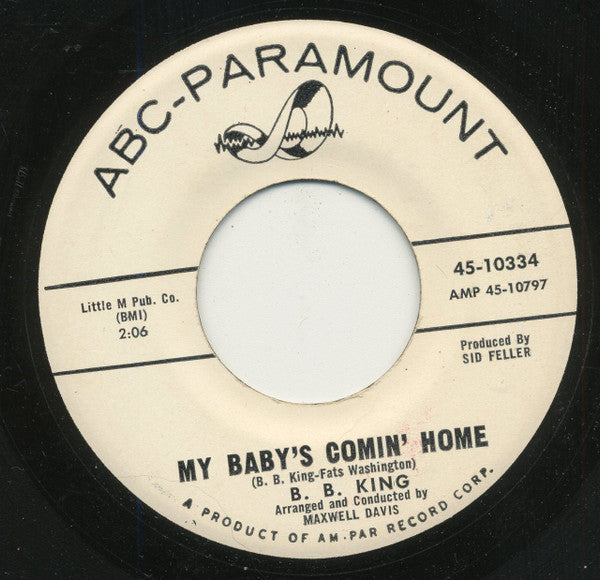 B.B. King : My Baby's Coming' Home / Blues At Midnight (7", Single, Promo)