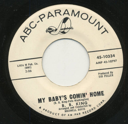 B.B. King : My Baby's Coming' Home / Blues At Midnight (7", Single, Promo)