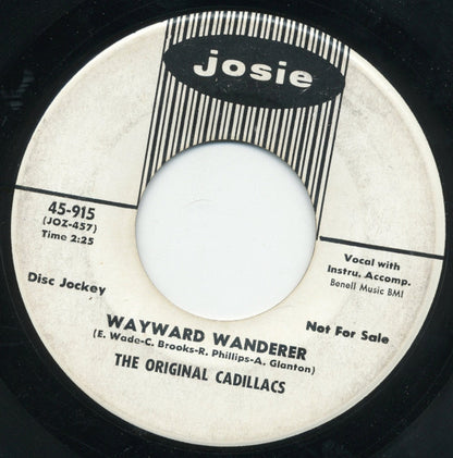 The Cadillacs : I'll Never Let You Go / Wayward Wanderer (7", Promo)