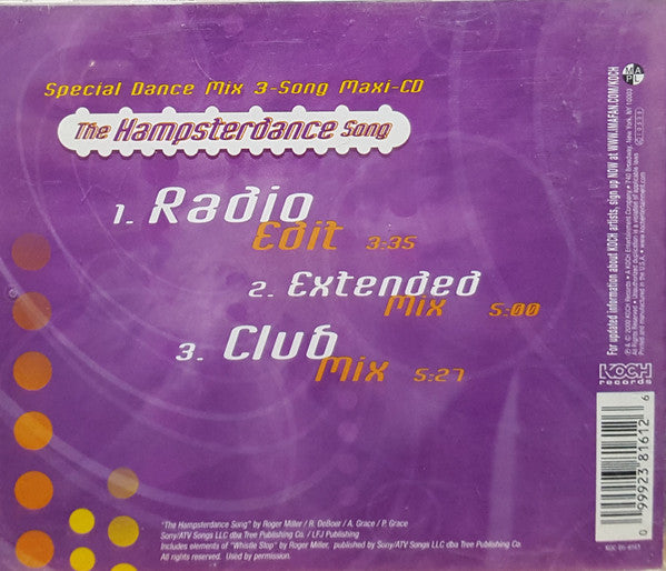 Hampton The Hampster : The Hampsterdance Song (CD, Maxi, Len)