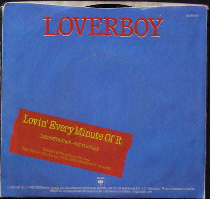 Loverboy : Lovin' Every Minute Of It (7", Single, Promo, Styrene)