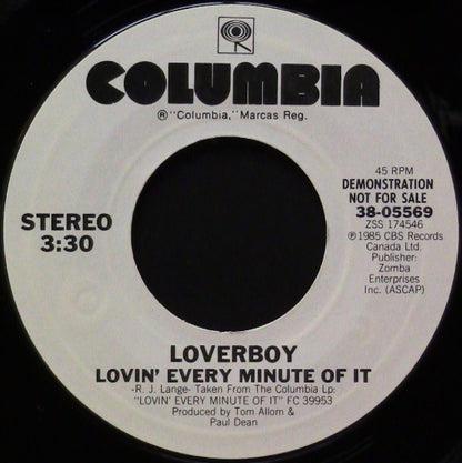 Loverboy : Lovin' Every Minute Of It (7", Single, Promo, Styrene)