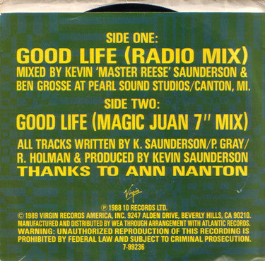 Inner City : Good Life (7", Single, SP )