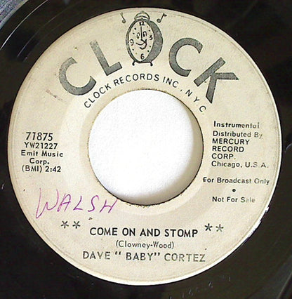 Dave "Baby" Cortez : Come On And Stomp (7", Promo)