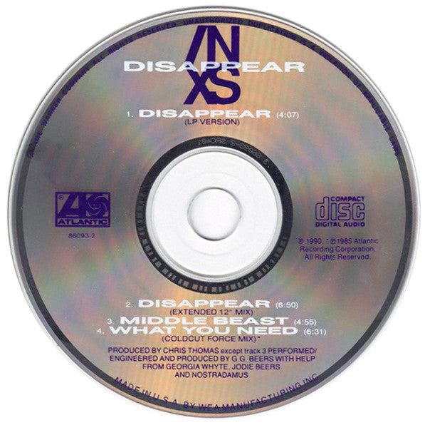 INXS : Disappear (CD, Maxi, Dig)