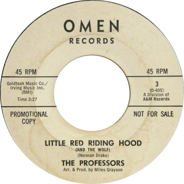 The Professors (2) : Little Red Riding Hood (And The Wolf) / The Three Bears (And Goldie Locks) (7", Single, Promo, Styrene)
