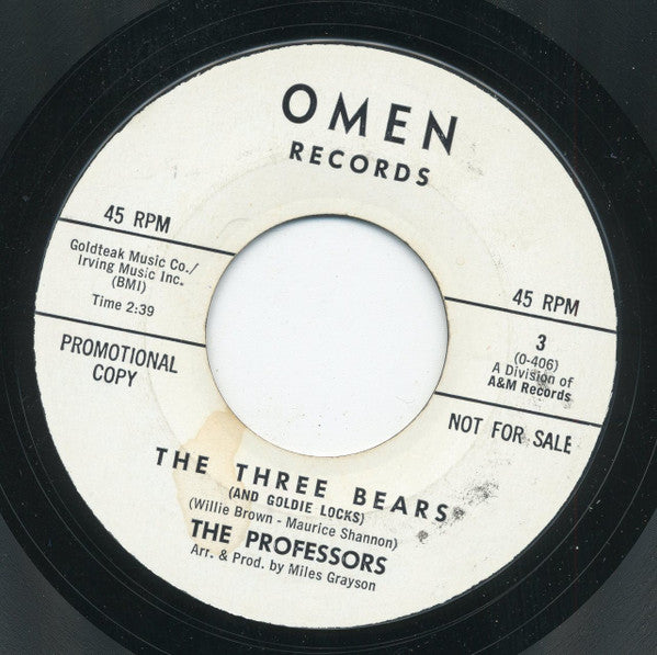 The Professors (2) : Little Red Riding Hood (And The Wolf) / The Three Bears (And Goldie Locks) (7", Single, Promo, Styrene)