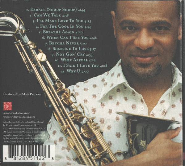Kirk Whalum : The Babyface Songbook (CD, Album, Dig)