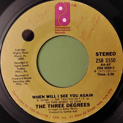 The Three Degrees : When Will I See You Again (7", Single, Styrene, Pit)