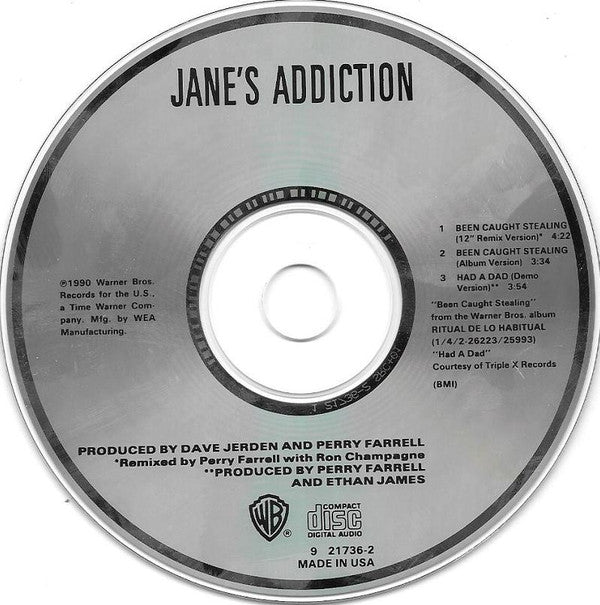 Jane's Addiction : Been Caught Stealing (CD, Maxi, Dig)
