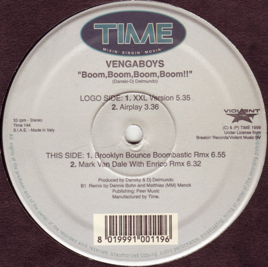 Vengaboys : Boom, Boom, Boom, Boom!! (12")