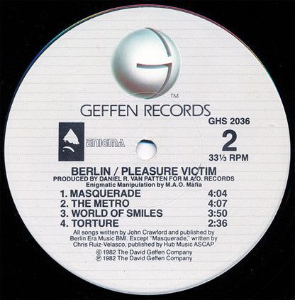 Berlin : Pleasure Victim (LP, Album, RE, Win)