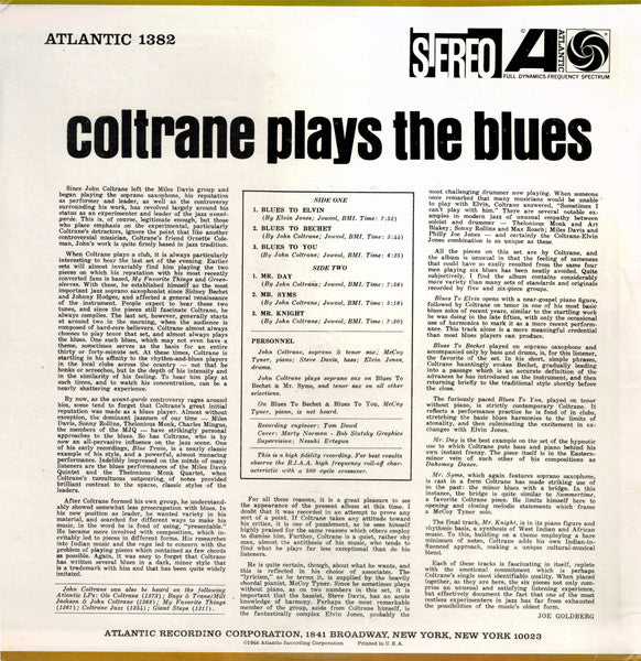 John Coltrane : Coltrane Plays The Blues (LP, Album, RE)