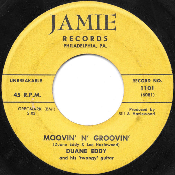 Duane Eddy : Moovin' N' Groovin' / Up And Down (7", Single, Yel)