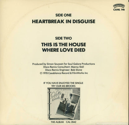Pattie Brooks : Heartbreak In Disguise (12", Blu)
