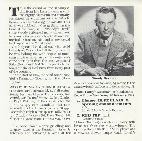 Woody Herman & The Herd : Live In '45! Volume Two: Northwest Passage (CD, Comp, Mono, RM)