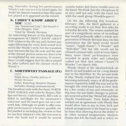 Woody Herman & The Herd : Live In '45! Volume Two: Northwest Passage (CD, Comp, Mono, RM)