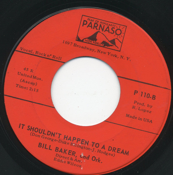 Bill Baker (5) : Another Sleepless Night / It Shouldn't Happen To A Dream (7", Single)