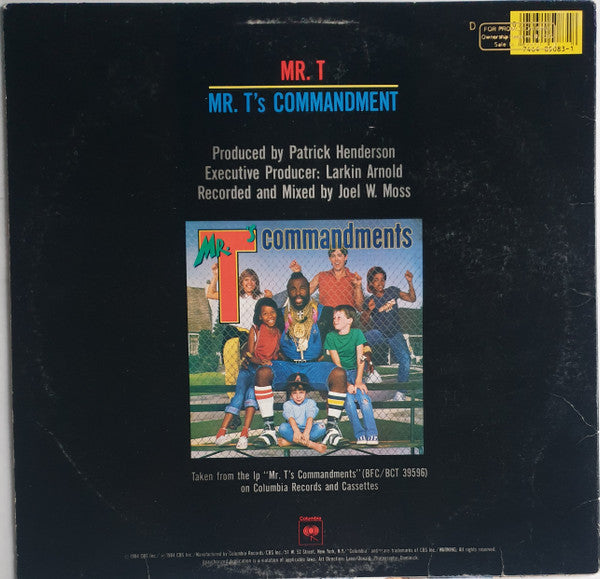 Mr. T (2) : Mr. T's Commandment (12", Single)