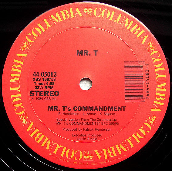 Mr. T (2) : Mr. T's Commandment (12", Single)