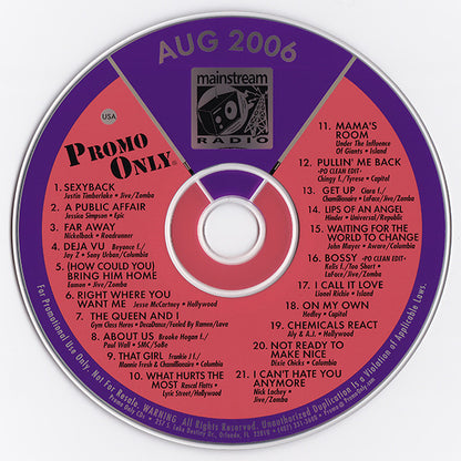 Various : Promo Only Mainstream Radio: August 06 (CD, Comp, Promo)