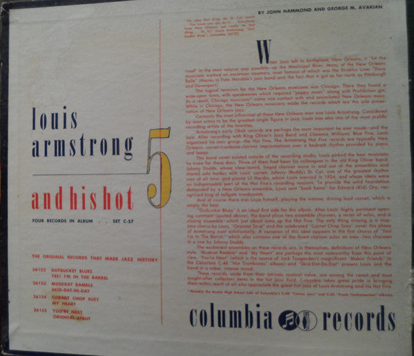 Louis Armstrong & His Hot Five : Hot Jazz Classics (4xShellac, 10", Album, Comp)