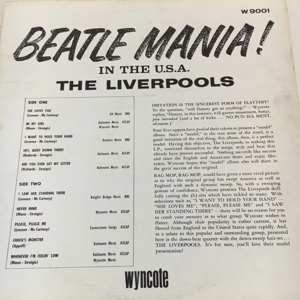 The Liverpools : Beatle Mania! In The U.S.A. (LP, Album, Mono, Ora)