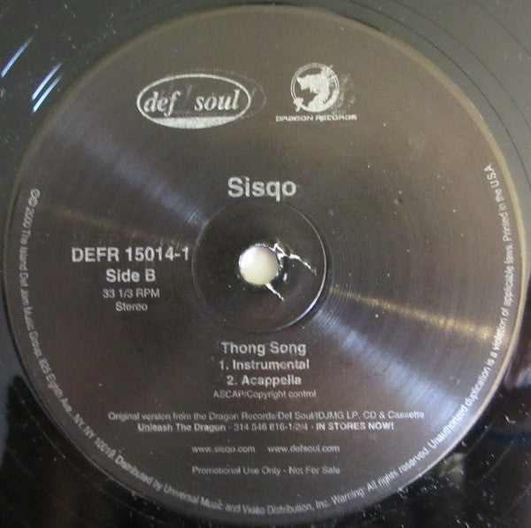 Sisqo : Thong Song (12", Promo)