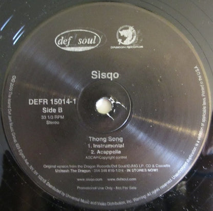 Sisqo : Thong Song (12", Promo)