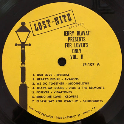 Various , Presented By Jerry Blavat : Jerry Blavat Presents For Lovers Only Vol. No. 2 (LP, Comp)