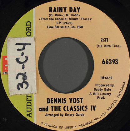 Dennis Yost And The Classics IV : Change Of Heart (7", Promo, Styrene)