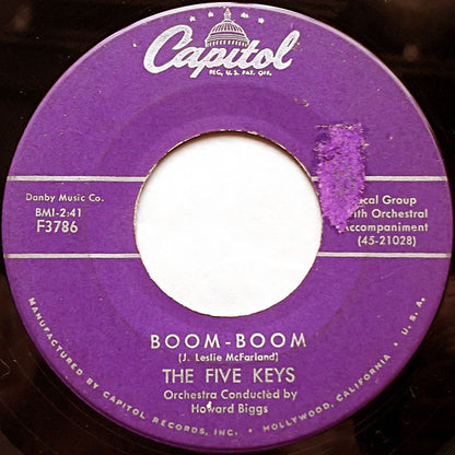 The Five Keys : Boom-Boom / The Face Of An Angel (7", Single, Scr)