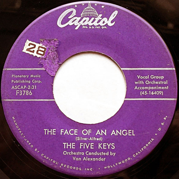 The Five Keys : Boom-Boom / The Face Of An Angel (7", Single, Scr)