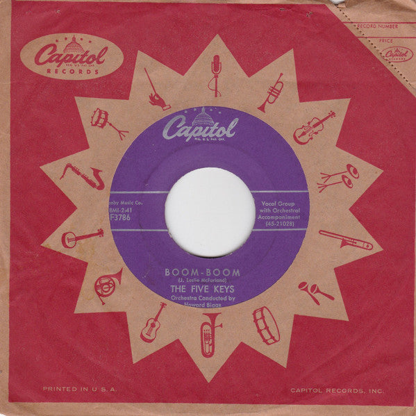 The Five Keys : Boom-Boom / The Face Of An Angel (7", Single, Scr)