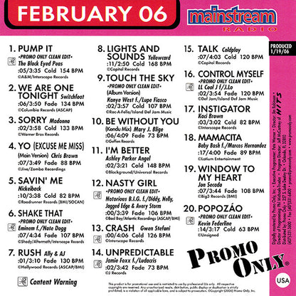 Various : Promo Only Mainstream Radio: February 06 (CD, Comp, Promo)