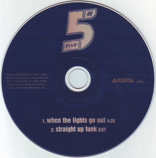 Five : When The Lights Go Out (CD, Single, Car)