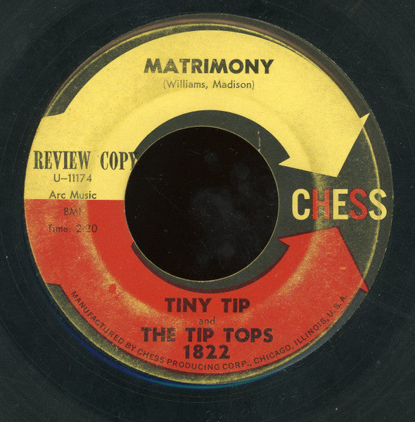 Tiny Tip And The Tip Tops : Matrimony (7", Promo)