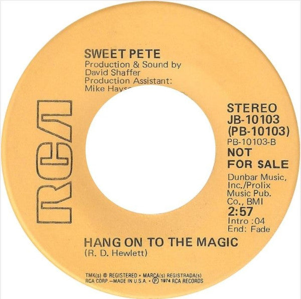 Sweet Pete (3) : Roll With The Punch (7", Single, Promo)