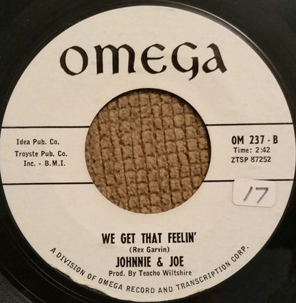 Johnnie & Joe : Speak Softly (Angel)  /  We Get That Feelin' (7", Single, Styrene)