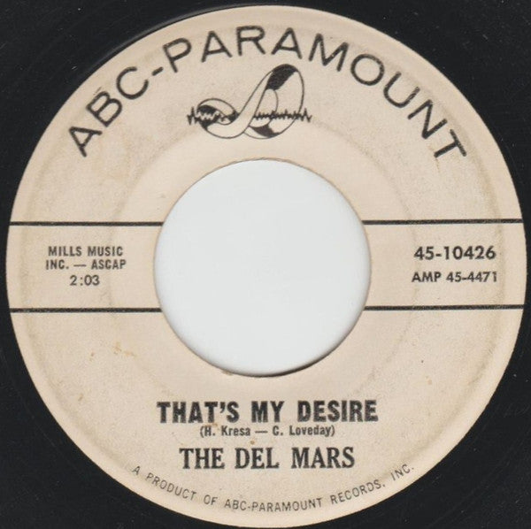 The Del-Mars : That's My Desire / You Know (7", Promo)