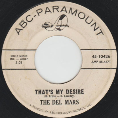 The Del-Mars : That's My Desire / You Know (7", Promo)